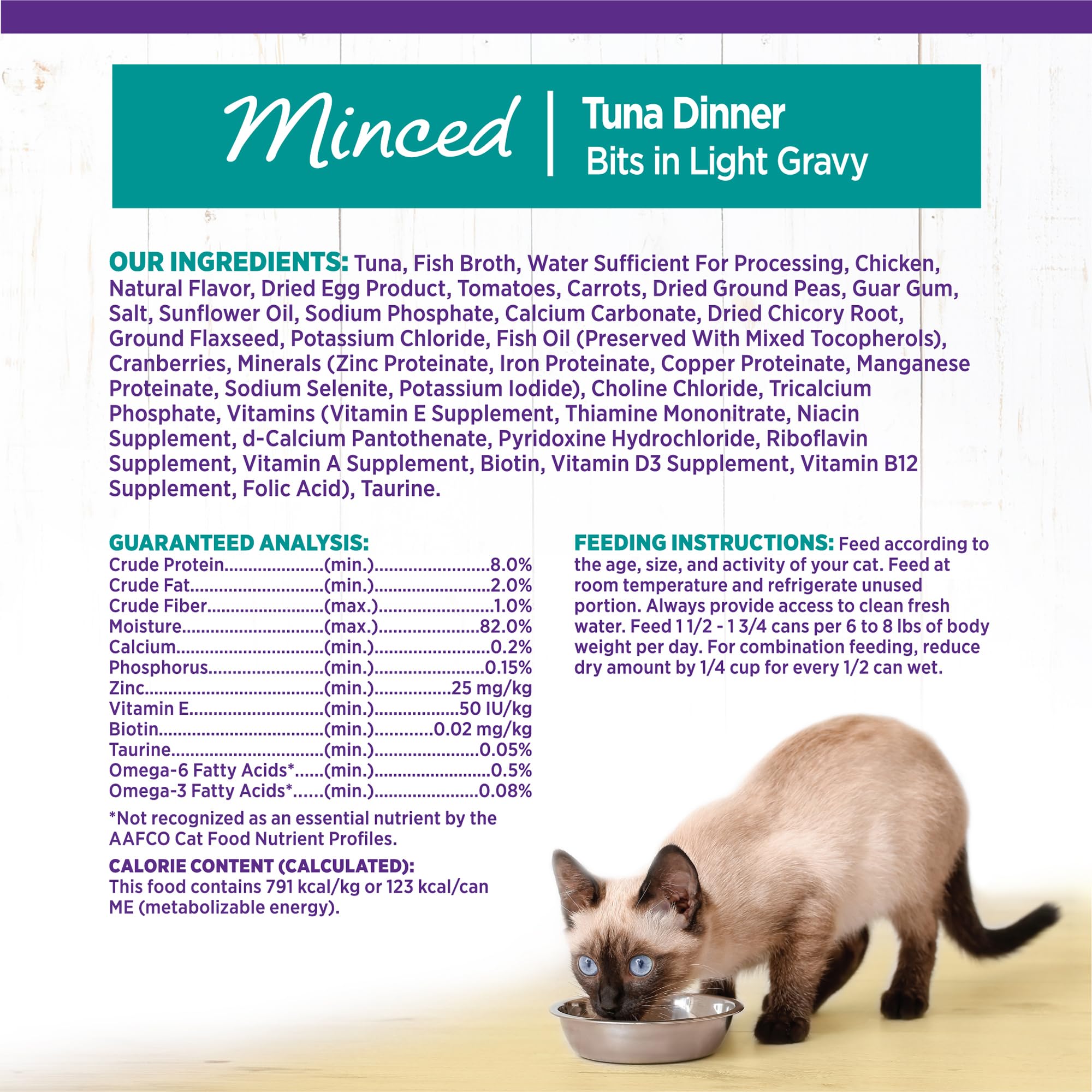 Wellness Complete Health minced tuna entree packaging-24-count communicates value for households with multiple cats.