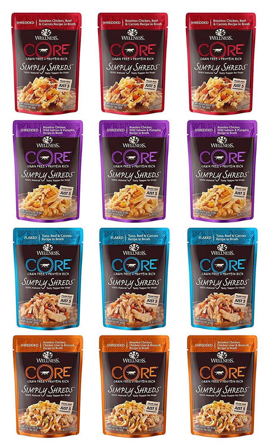 Wellness CORE Simply Shreds ingredients close-up highlighting protein-rich recipes for meals