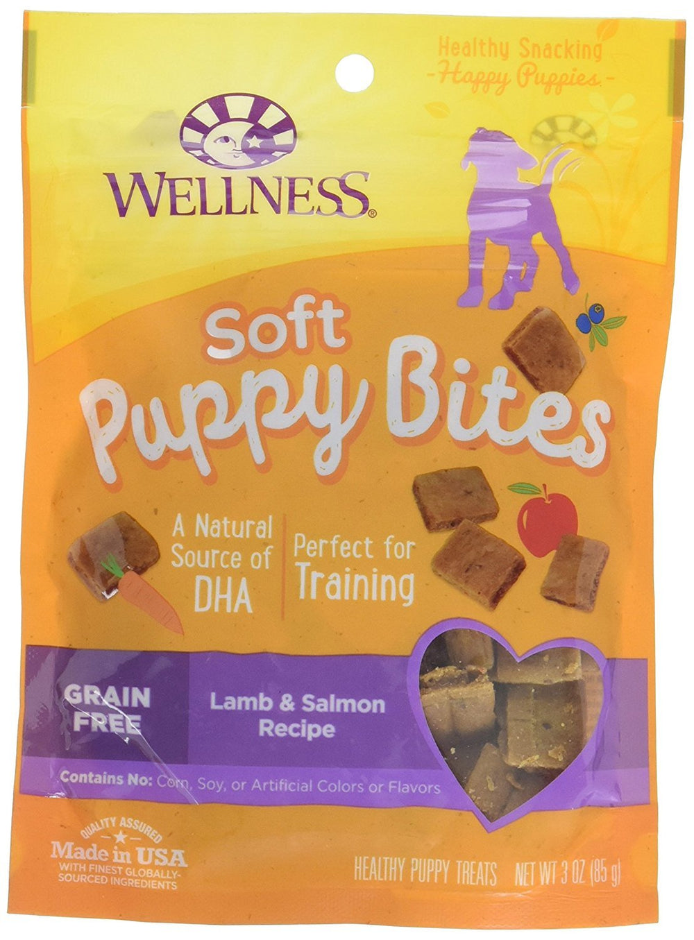 Wellness Puppy Bites DHA-rich formula supports puppies' brain and nervous system development