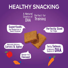 Wellness puppy-treats training-moment closeup demonstrates bite-sized rewards