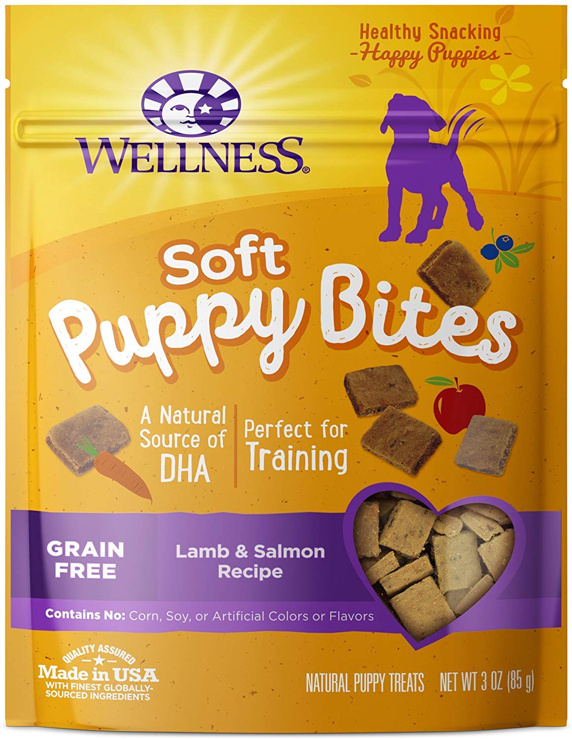 Wellness puppy-treats two-pack packaging highlights value for training rewards