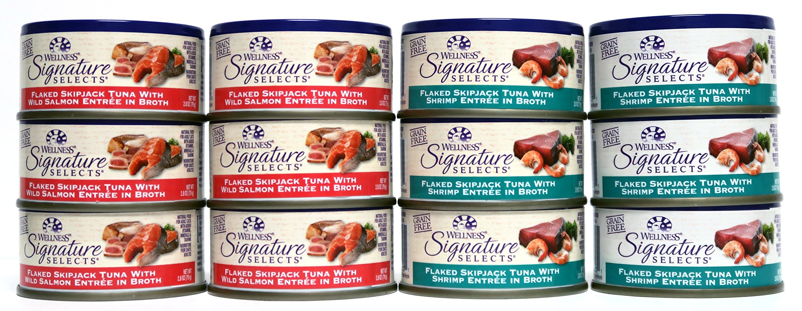 Close-up of shredded meat in sauce from Wellness Signature Selects wet cat food.