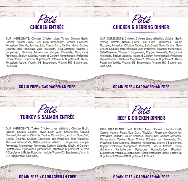 Wellness variety pack 12x5oz cans displayed for easy flavor variety.