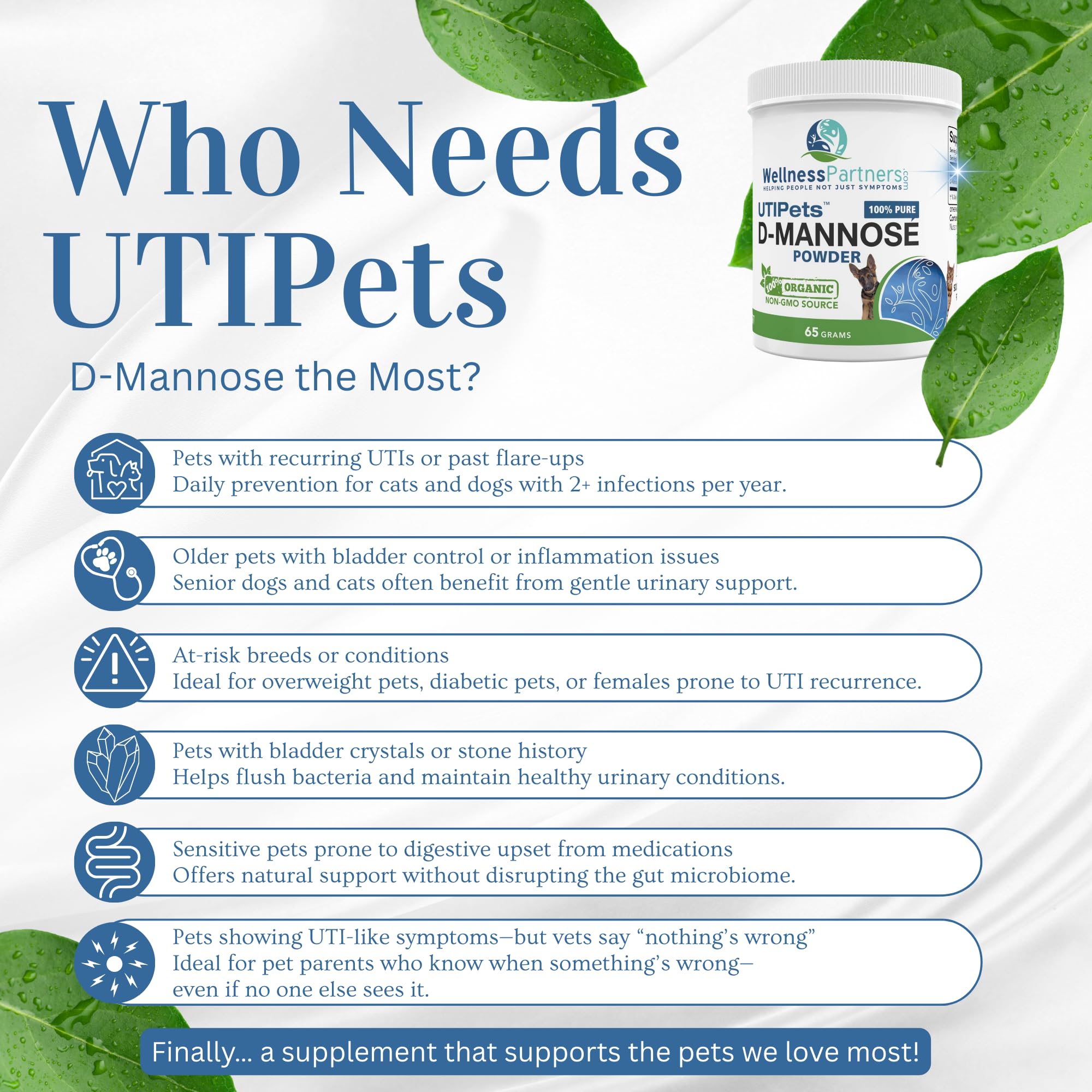 WellnessPartners UTI Pets D-Mannose Europe-origin claim on the label