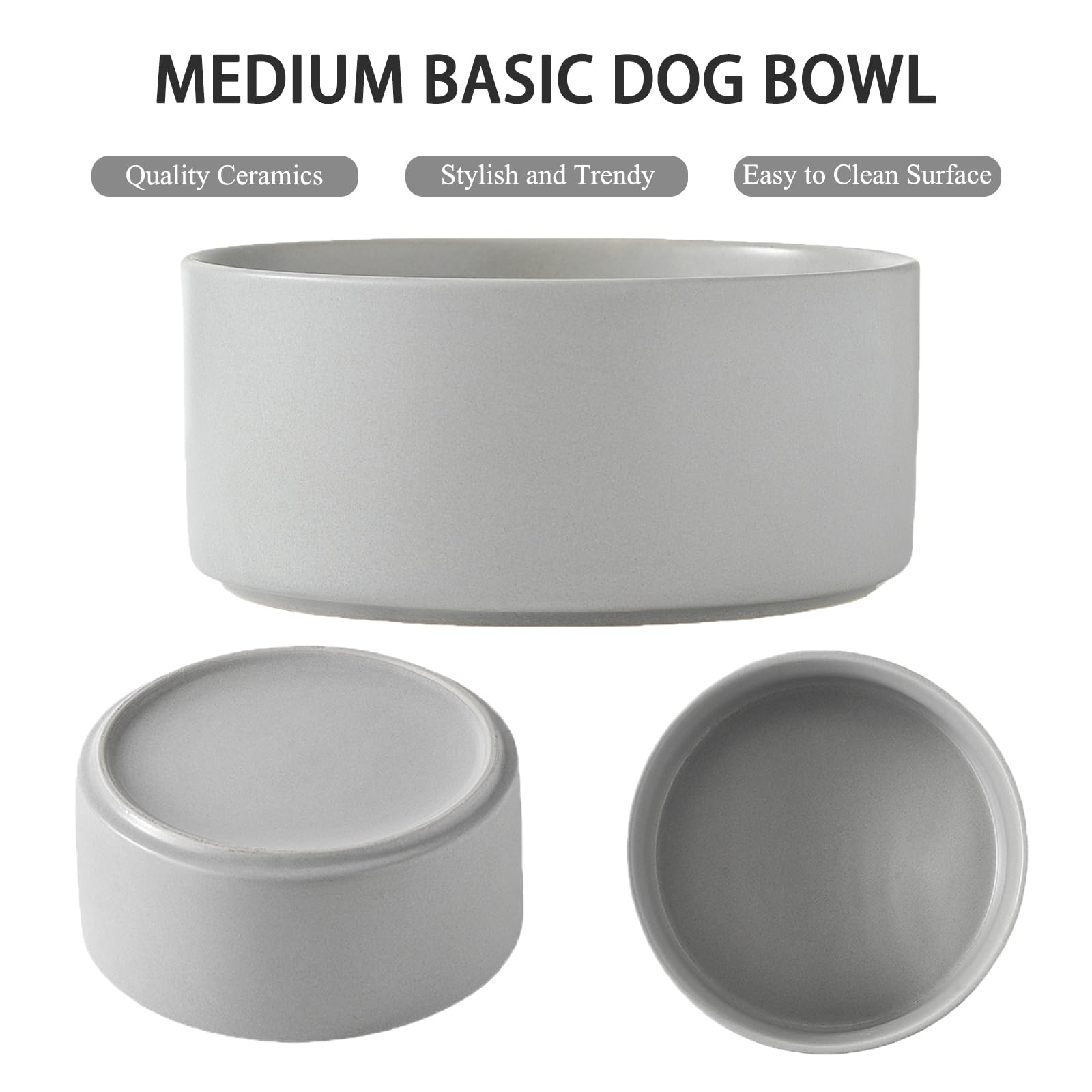 Welloyed ceramic dog bowl 30oz capacity for meals and hydration on demand.
