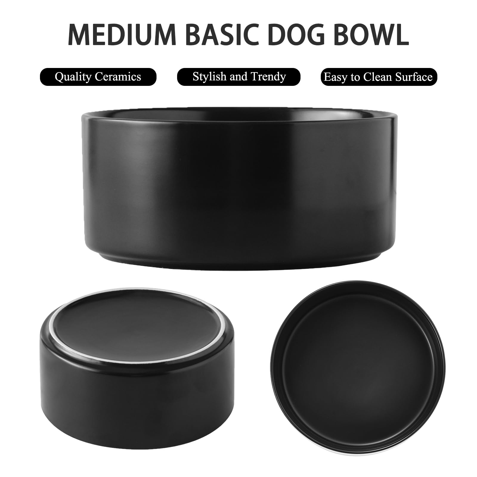 Welloyed ceramic dog bowl 30oz capacity for ample meals