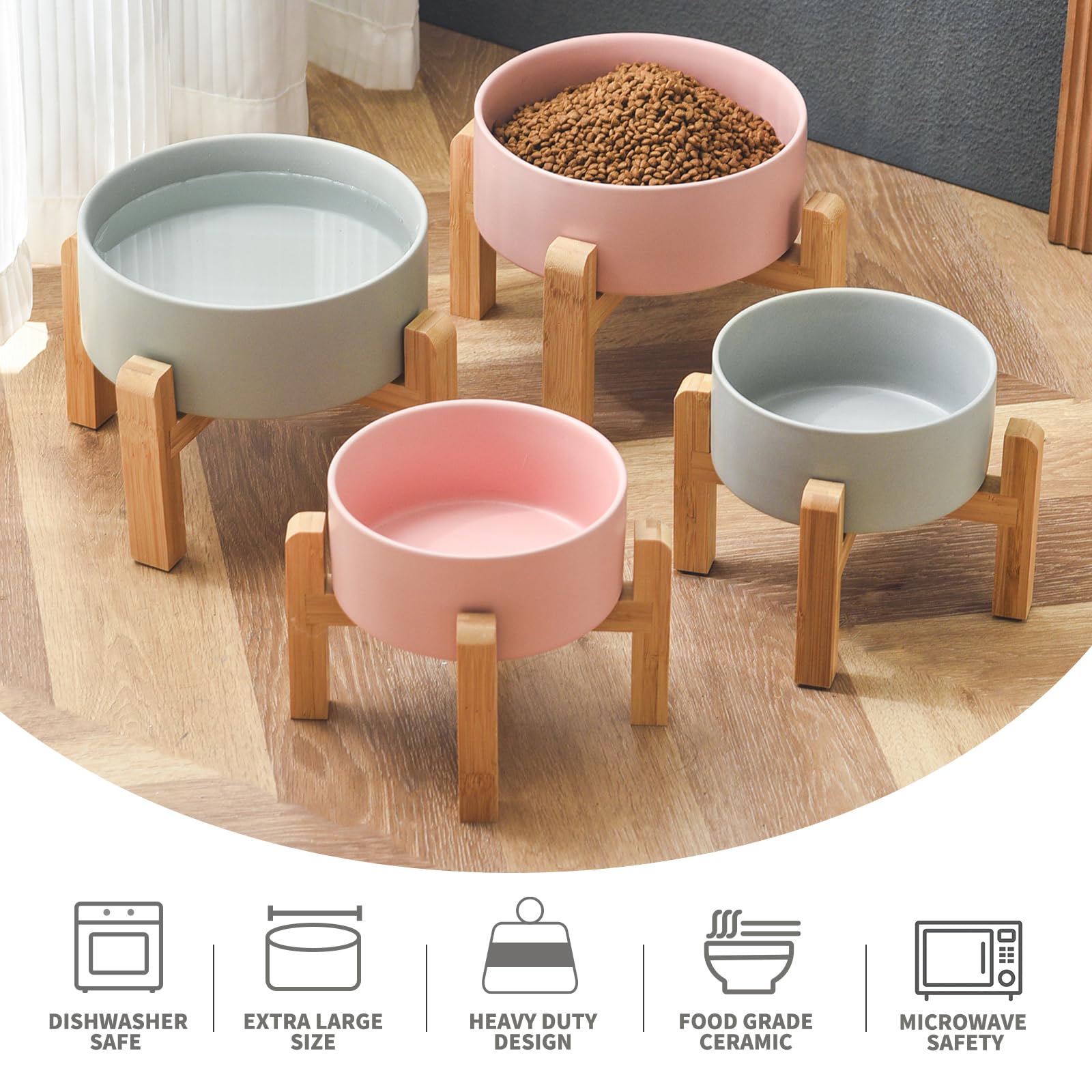 Welloyed dishwasher- and microwave-safe dog bowl for easy cleanup.