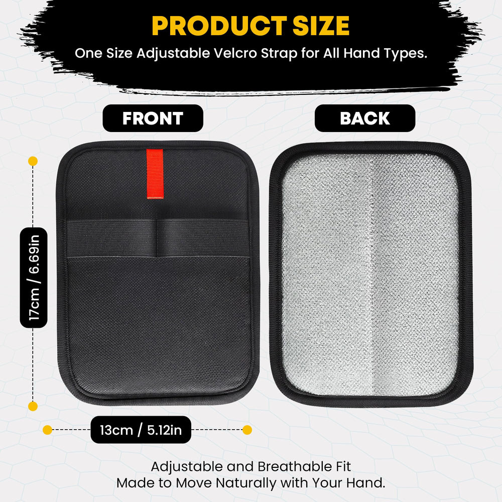 Welwon pet hair removal glove back view highlighting ergonomic grip.