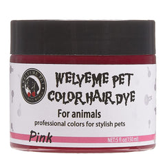 WELYEME dog hair dye bright pink bottle delivers vivid, long-lasting color for pets.