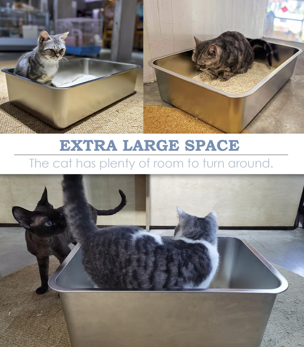 WENBOKMIN anti-corrosion metal litter box endures daily use and cleaning