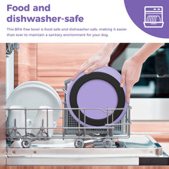 WENBOKMIN dishwasher-safe dog bowl cleans quickly after feeding.
