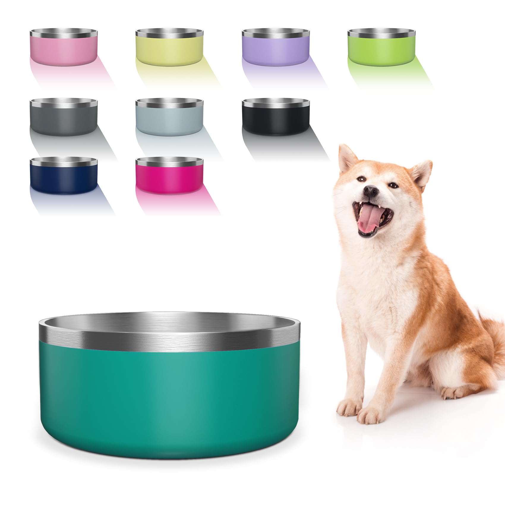 WENBOKMIN 40oz deep green bowl—durable food-grade steel for everyday feeding.