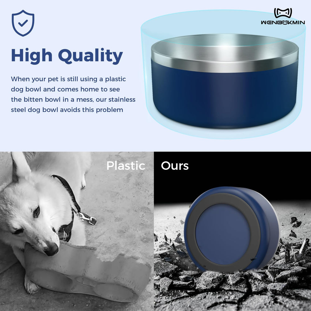 WENBOKMIN 40oz dog bowl size suitable for medium dogs.