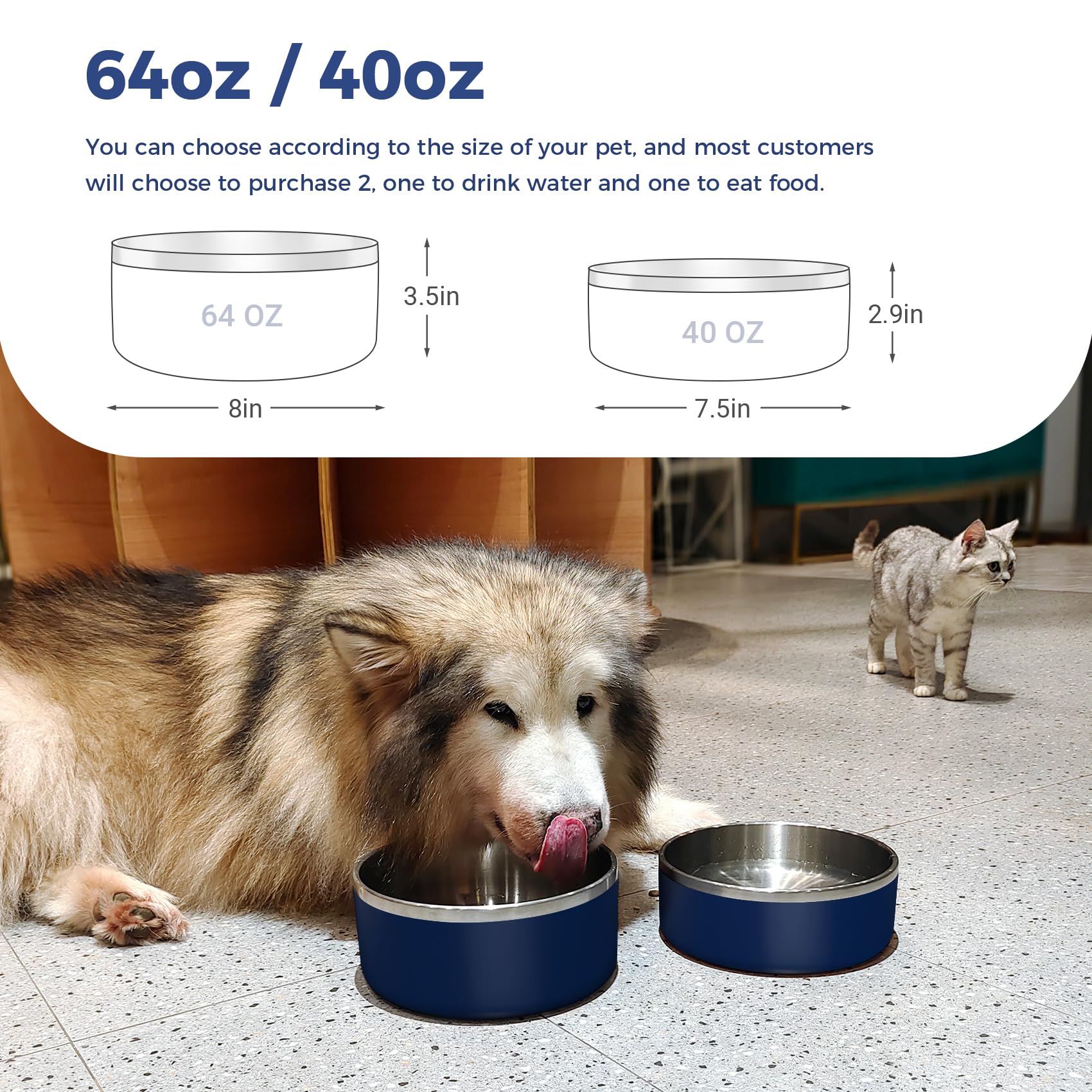WENBOKMIN dog bowl anti-slip bottom view with silicone base for quiet meals.