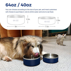 WENBOKMIN dog bowl anti-slip bottom view with silicone base for quiet meals.