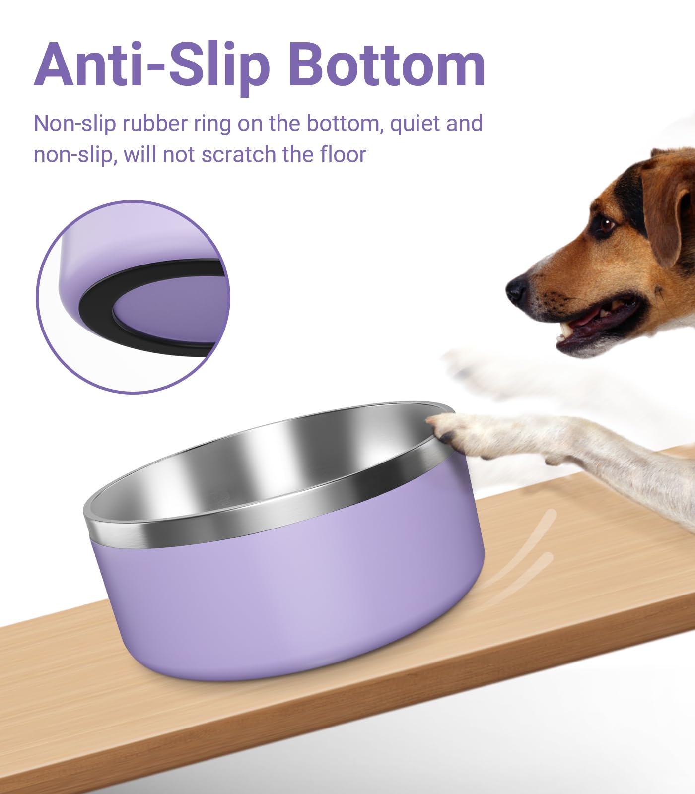 WENBOKMIN dog bowl easy-clean surface resists sticking and grime.