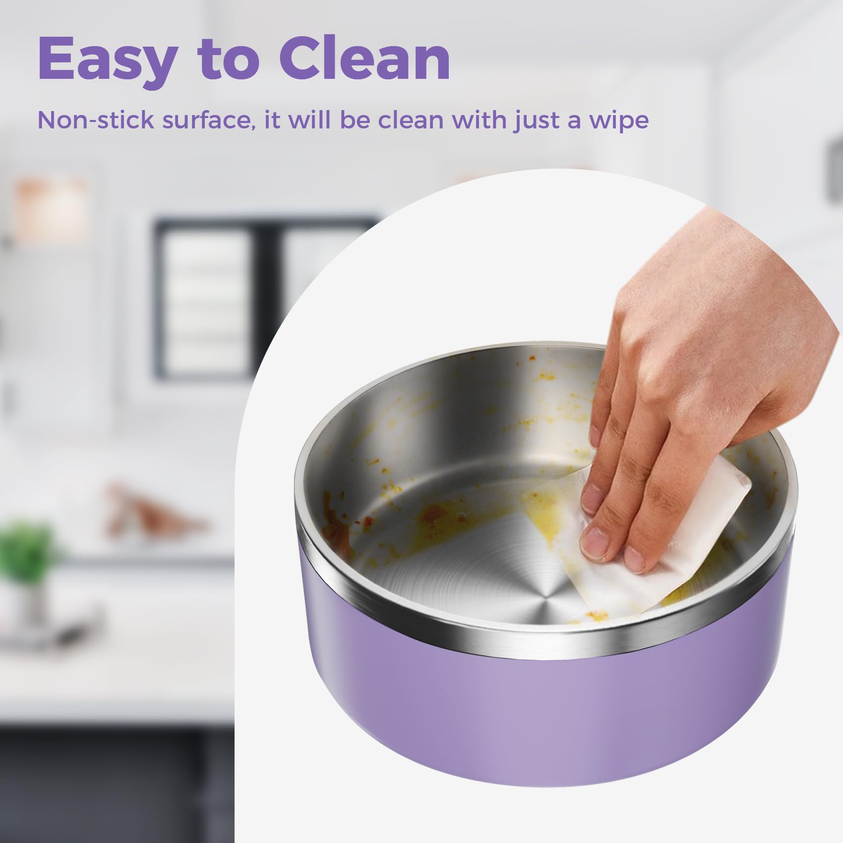 WENBOKMIN light purple color adds playful style to your feeding area.