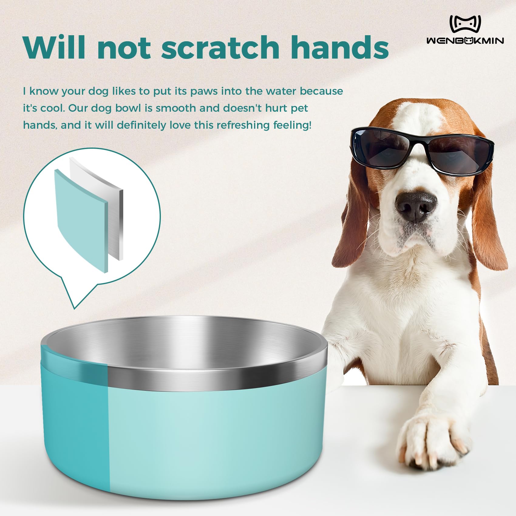 WENBOKMIN non-slip silicone base protects floors during feeding.