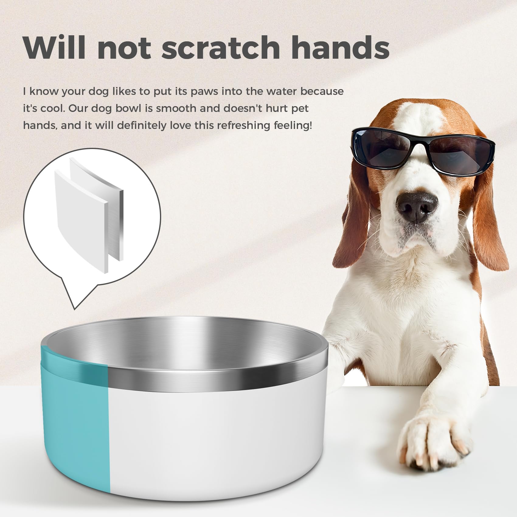 WENBOKMIN non-slip silicone base protects floors while dogs eat
