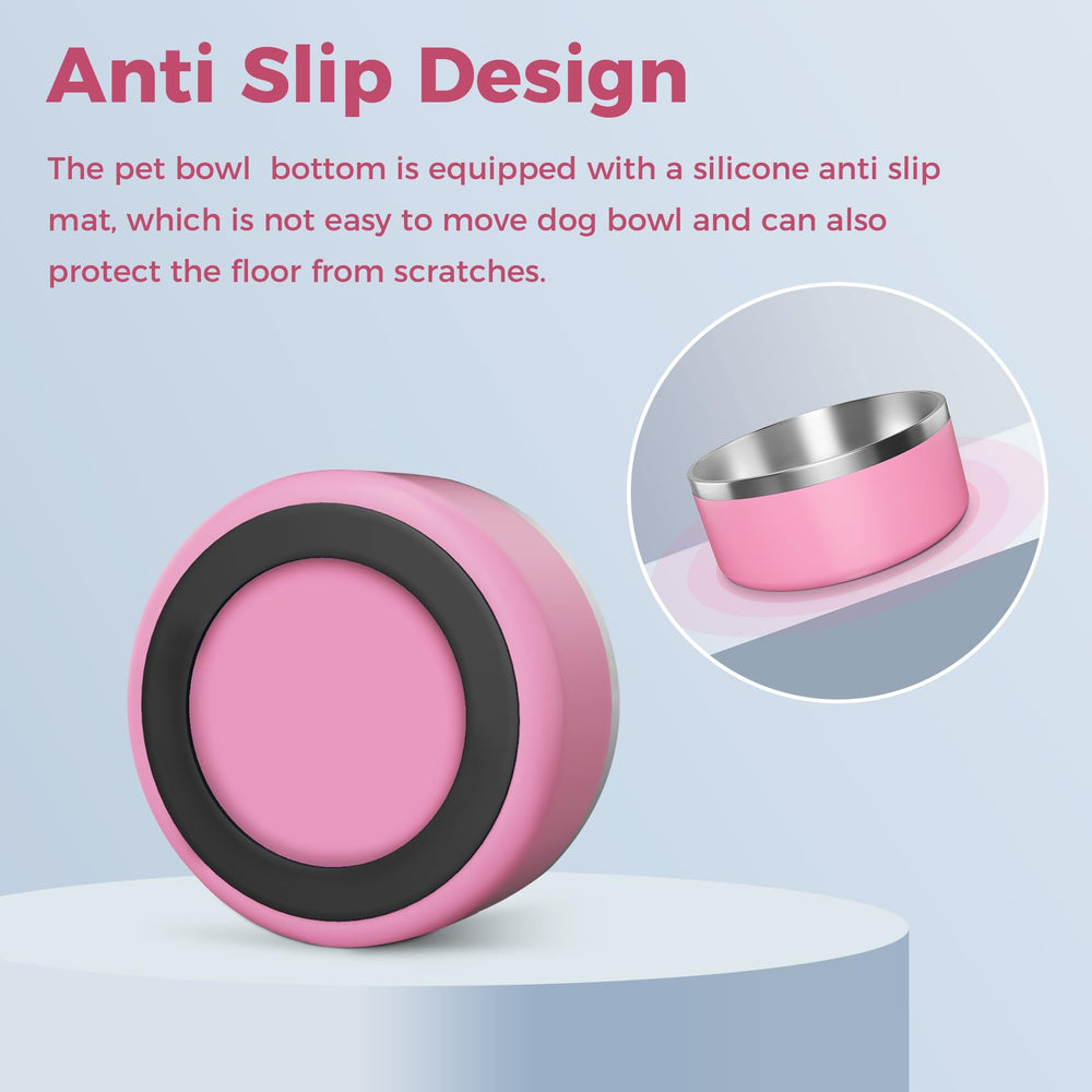 WENBOKMIN pink bowl available in 64oz and 40oz sizes for pets.