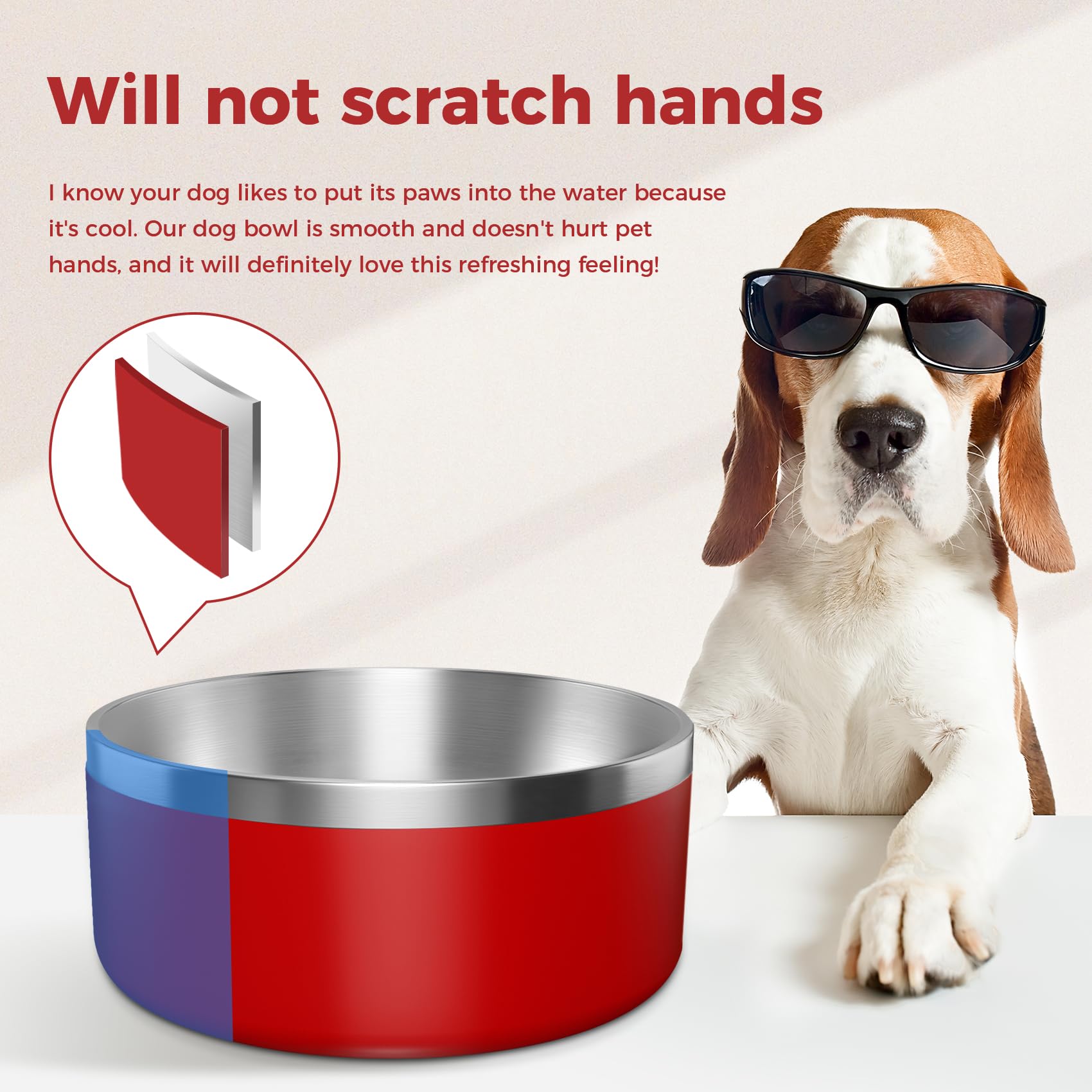WENBOKMIN dog bowl silicone non-slip bottom protects floors and quiets mealtime.