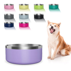WENBOKMIN dog bowl stainless steel 64oz light purple for durable meals.