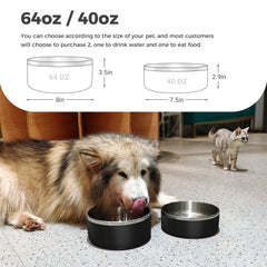 WENBOKMIN dog bowl with non-slip base prevents spills during active feeding.