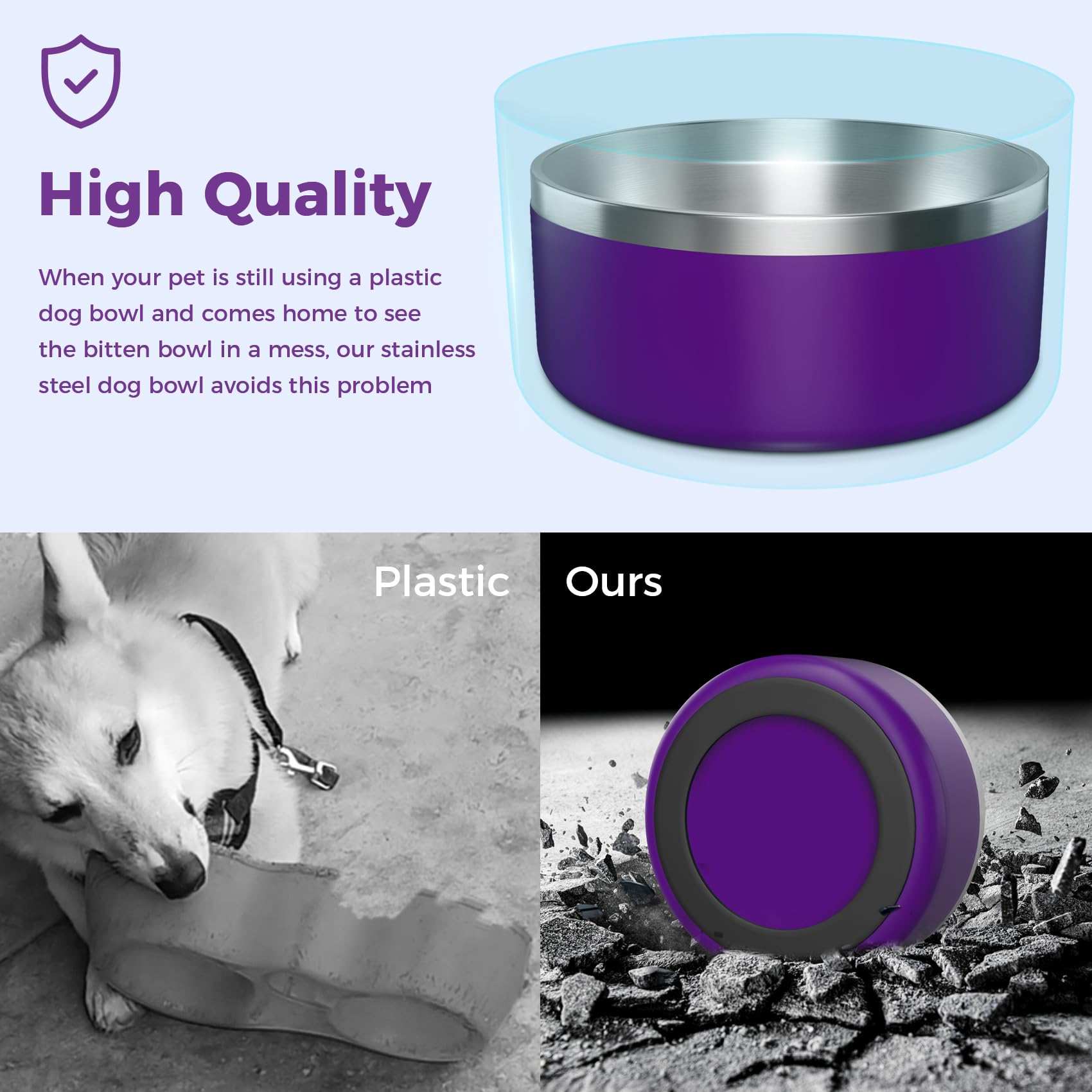 WENBOKMIN purple 64oz bowl in kitchen setting highlights convenient capacity.