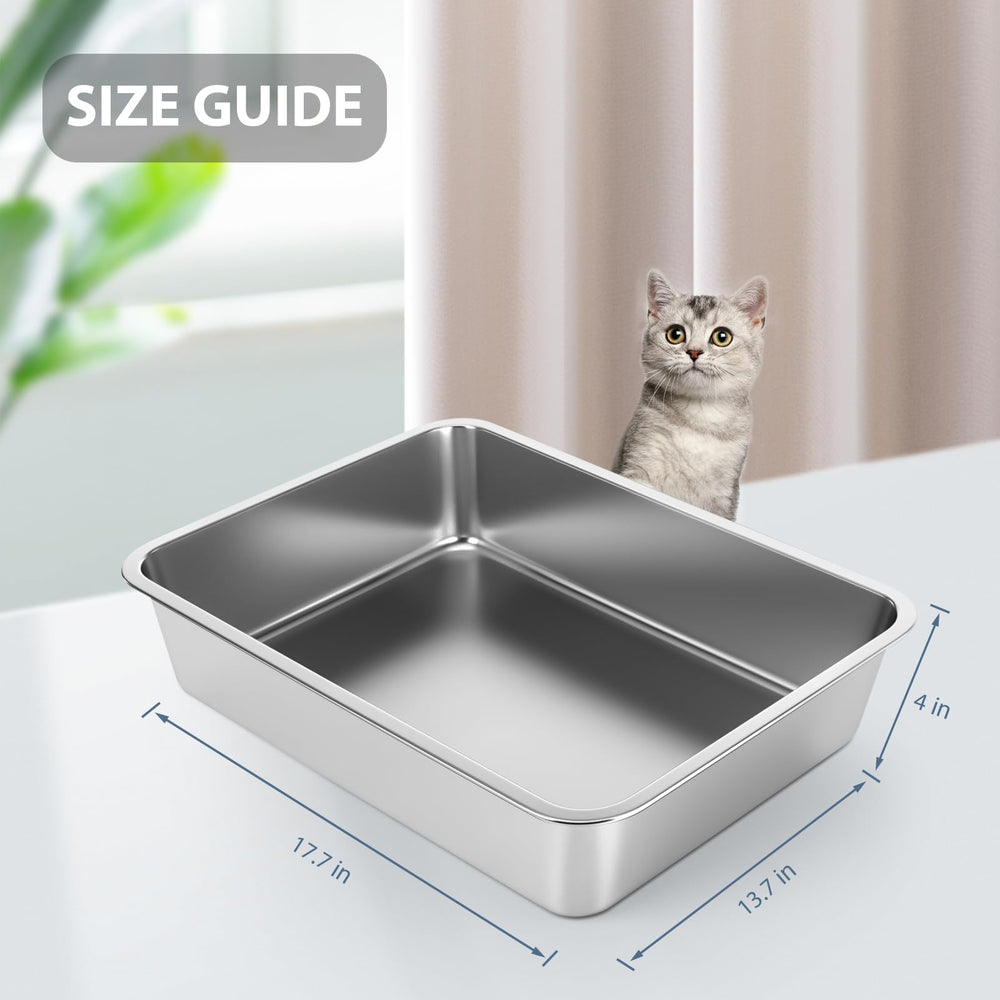 WENBOKMIN litter box side view shows rust-free steel and lasting durability.