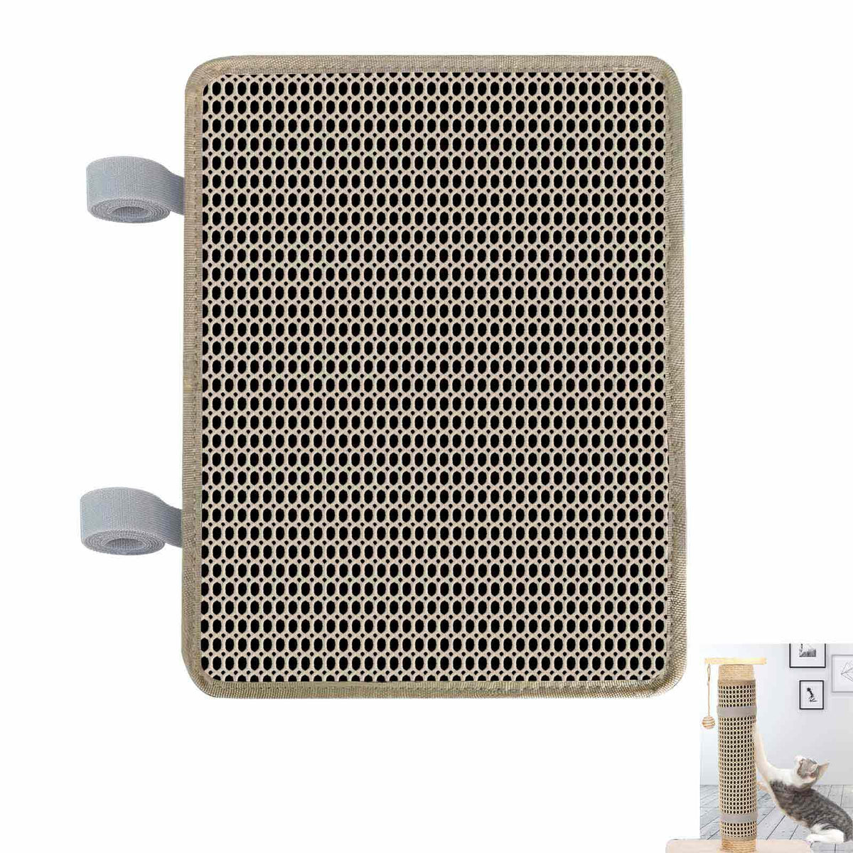 WENIFU cat nail file scratcher wrapped around a post for stable grooming.