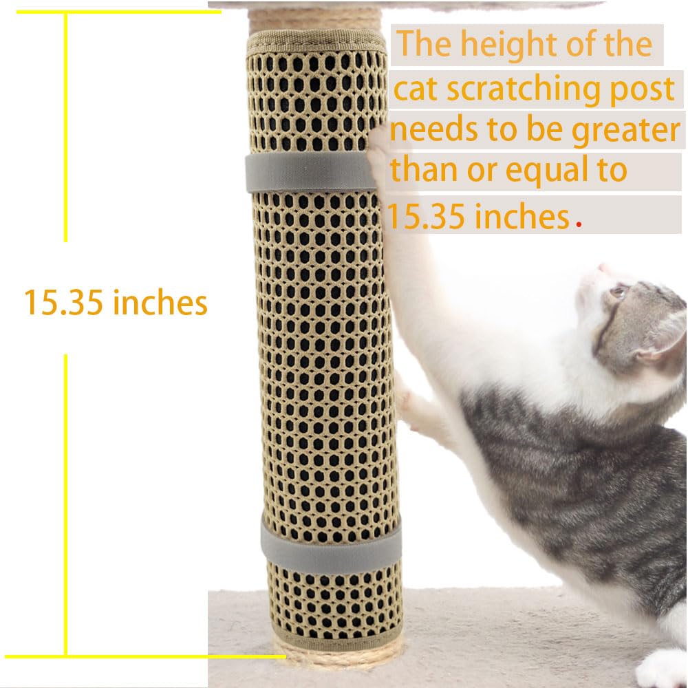 WENIFU scratcher mounted on a post reduces furniture scratching.