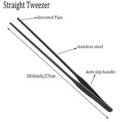 Wenplus long-handle tweezer enabling reach during reptile feeding