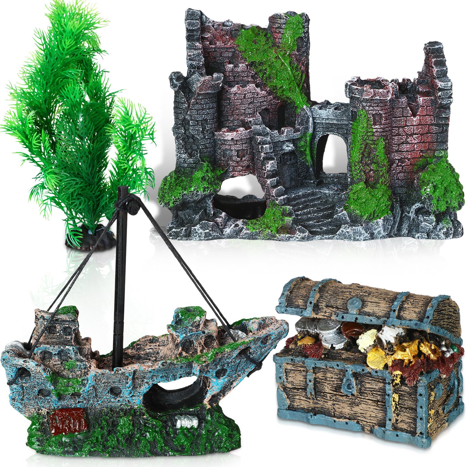Wenqik castle aquarium decoration enhances underwater scenery and serves as a visual focal point