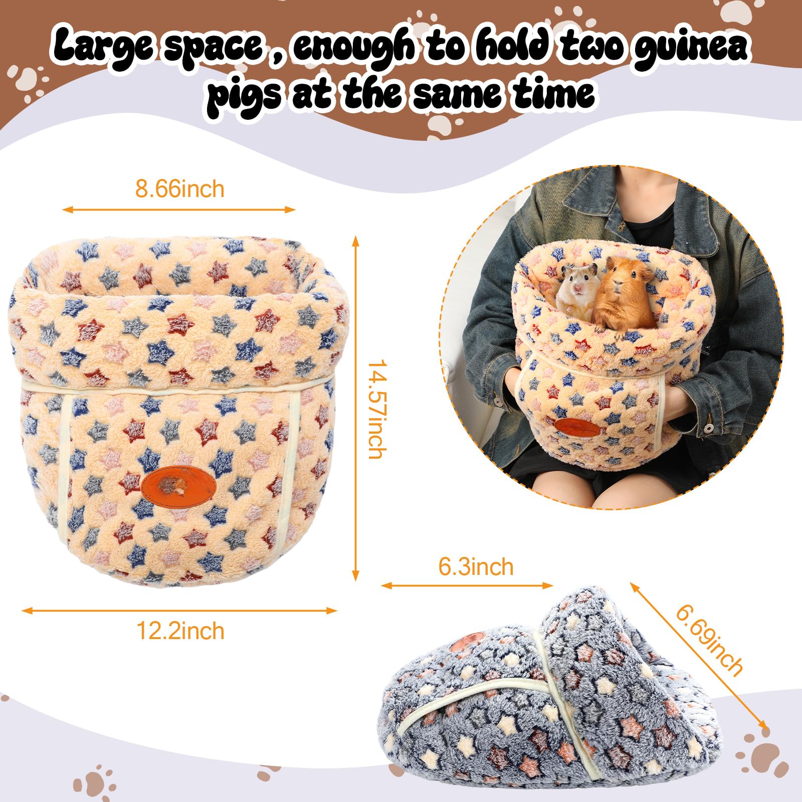 Wenqik guinea pig hideout khaki outer view showing plush warmth