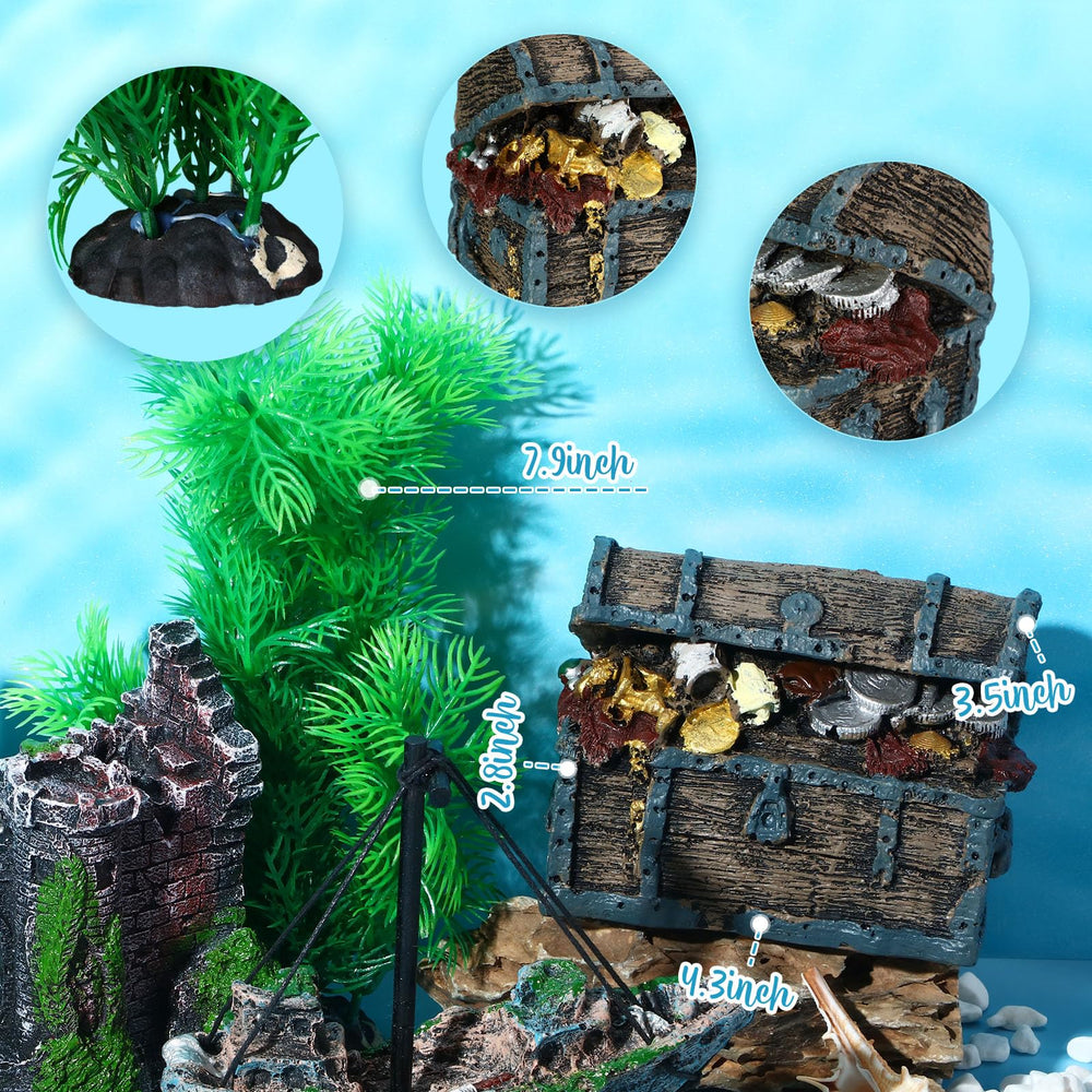 Wenqik seagrass ceramic-tpc plant adds safe texture and natural cover for fish