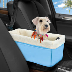 WENRENER dog car seat center console with soft lambswool for comfortable trips.
