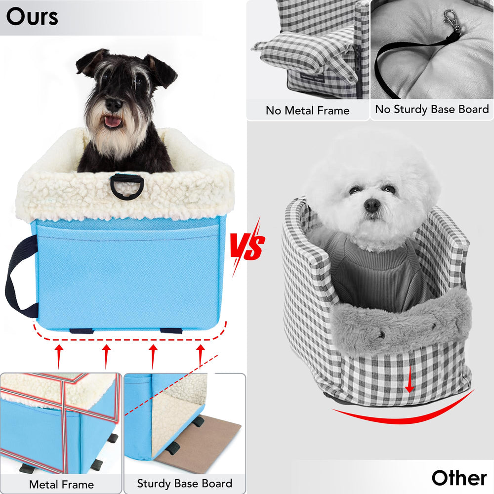 WENRENER dog car seat fits small dogs under 10 lbs in cars.