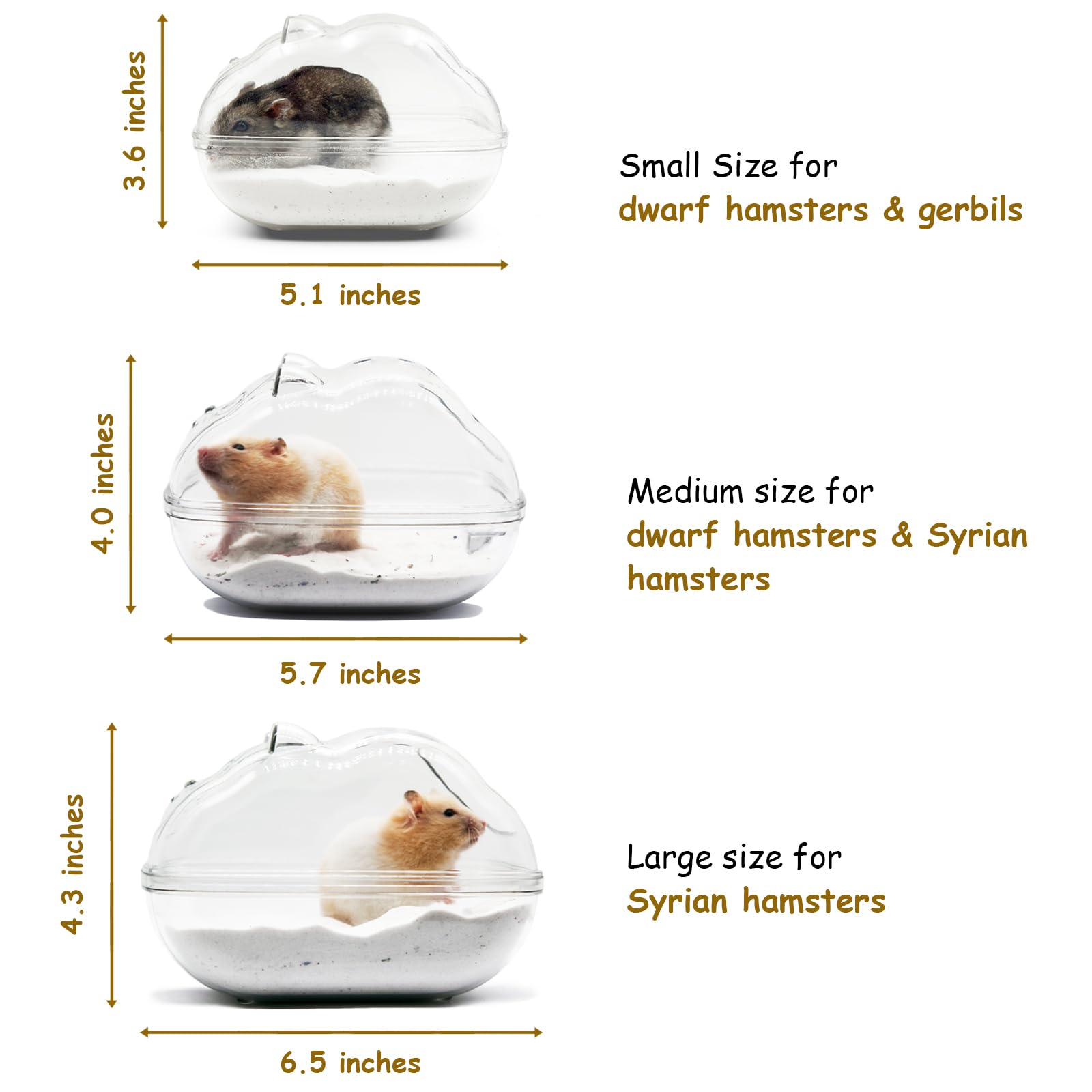 Wenriko hamster sand bath container with lid on highlights contained sand inside for tidy cages.