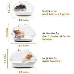 Wenriko hamster sand bath container with lid on highlights contained sand inside for tidy cages.