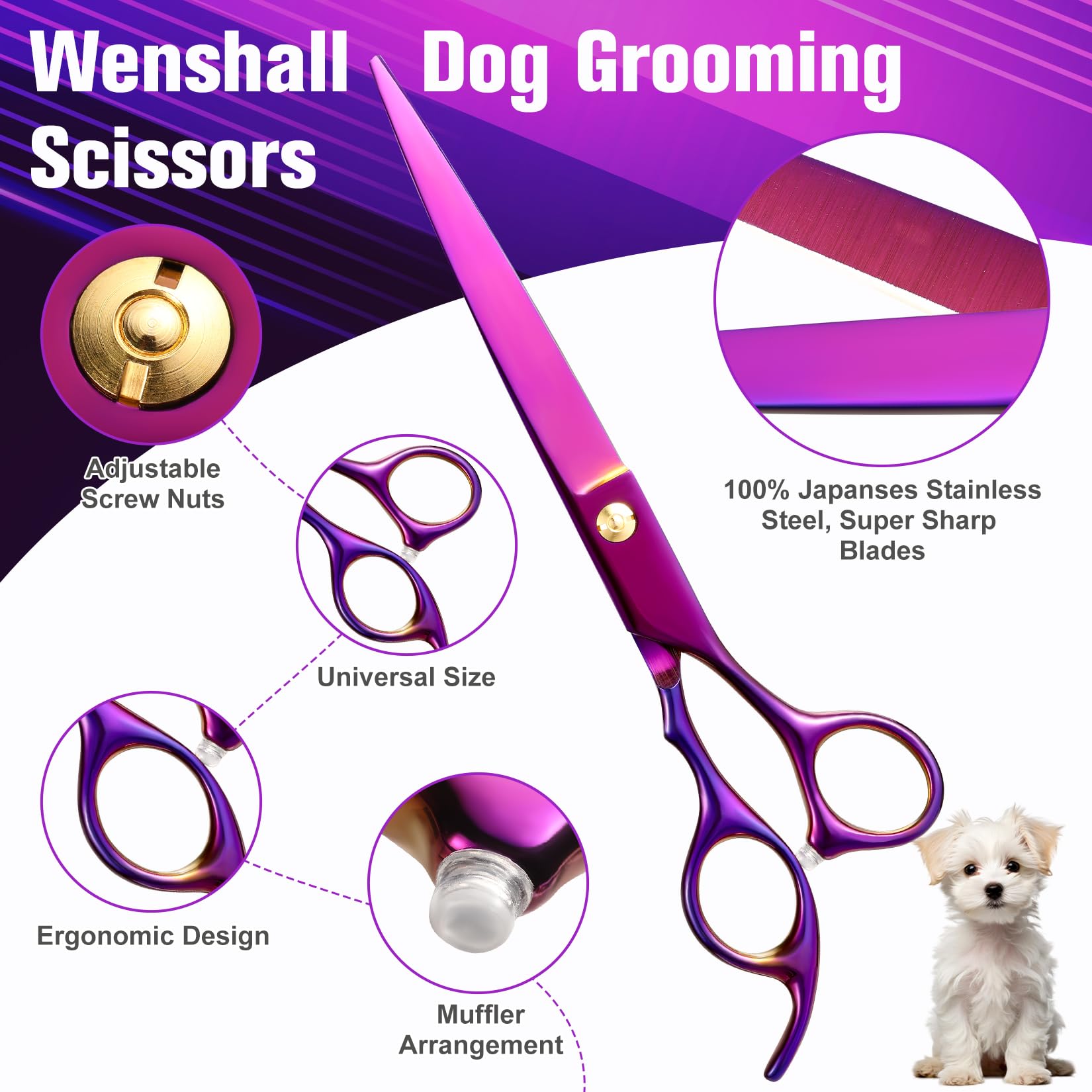 Wenshall grooming comb for detangling and prepping coat.