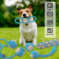 Weocar dog-teeth-cleaning rope highlights washable material and dental-friendly play.