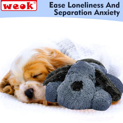 WEOK heartbeat crate-training use demonstrates a soothing companion during crate time