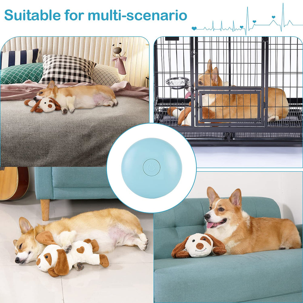 WEOK Heartbeat Toy heartbeat-module close-up shows soothing rhythm for comforting pets.