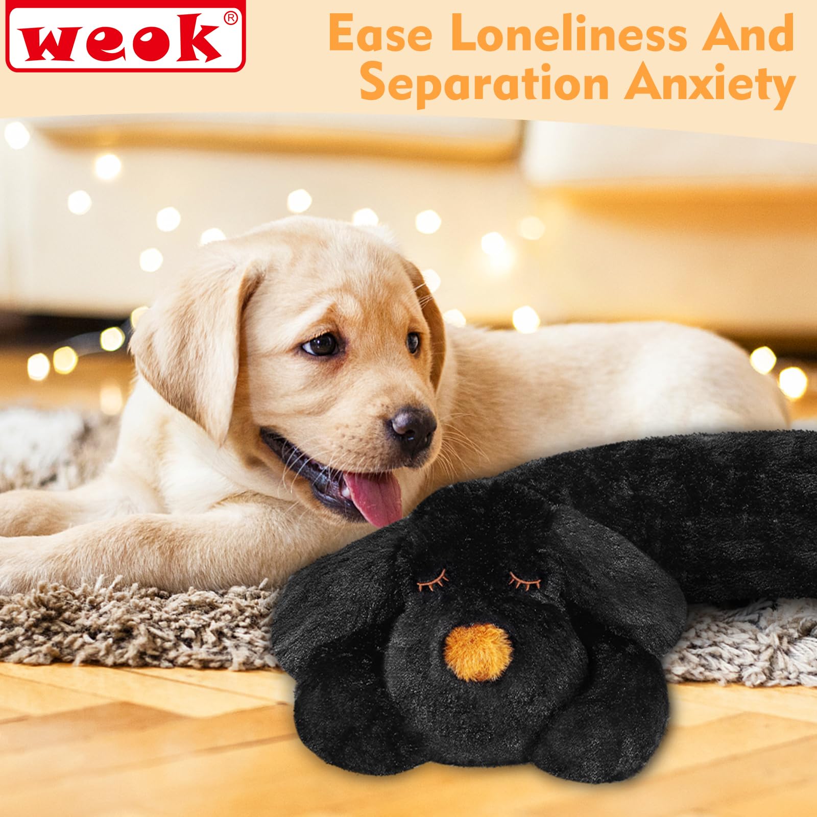 WEOK Heartbeat Puppy plush detail emphasizing soft fabric and comforting presence