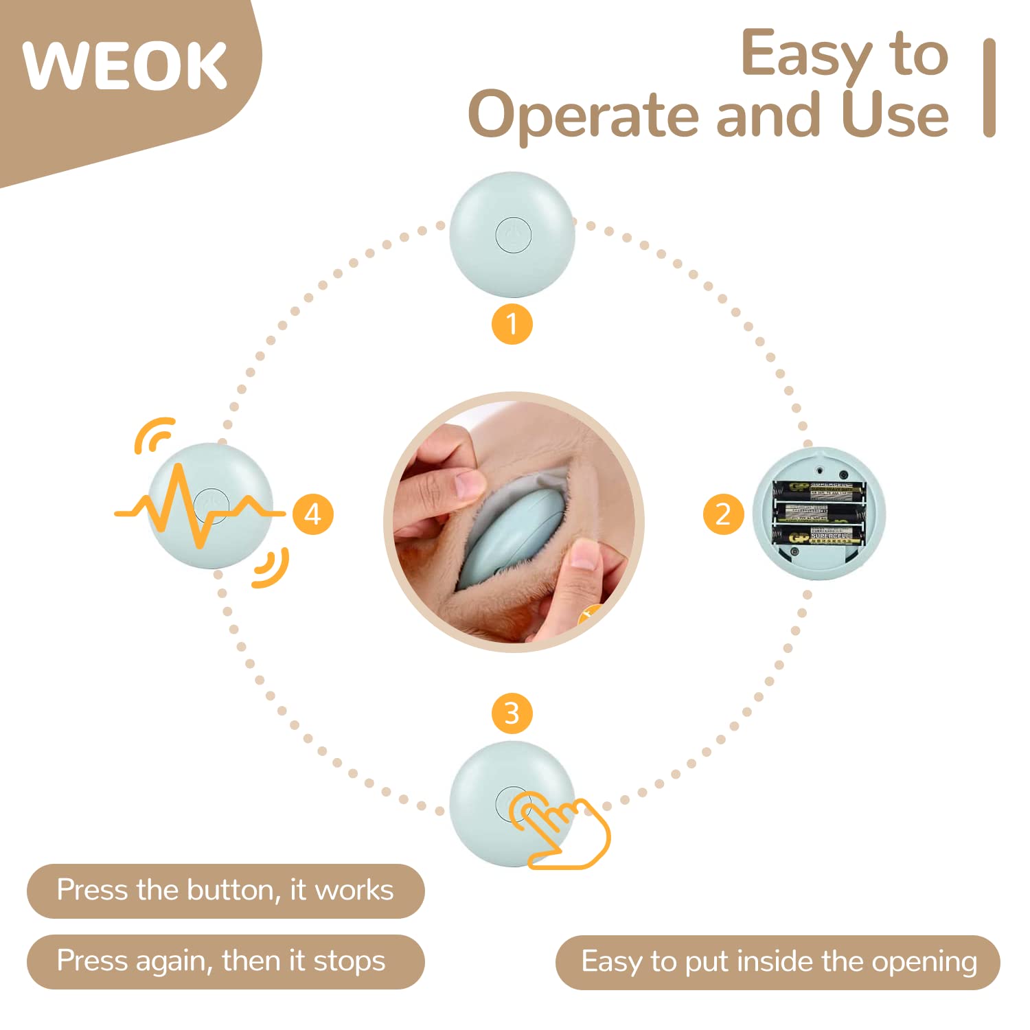 WEOK puppy heartbeat toy in use providing comforting companionship during alone time.