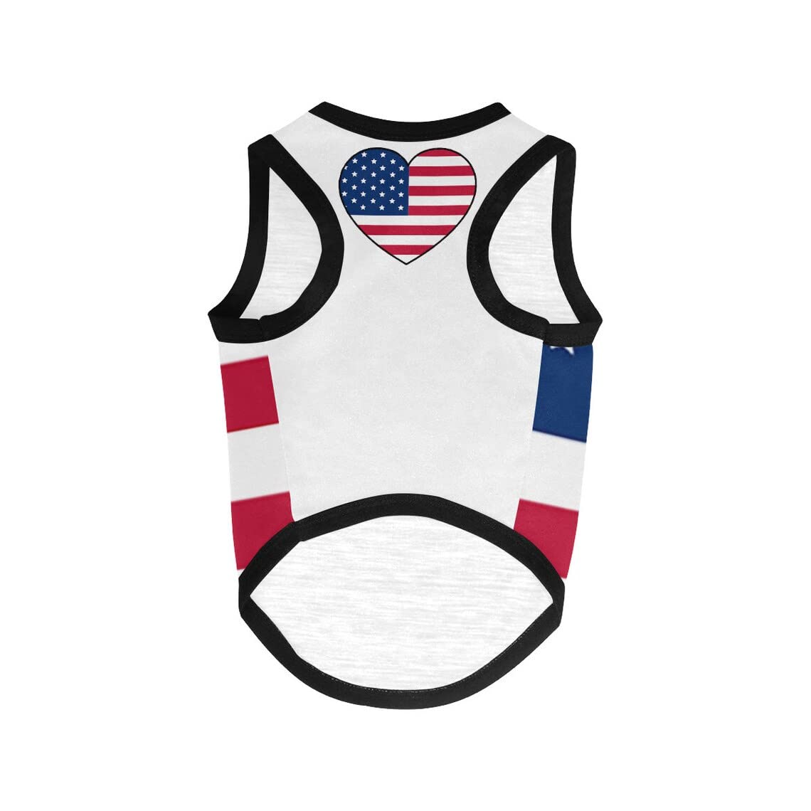 weokwock American flag dog shirt side view highlighting festive graphic for celebrations