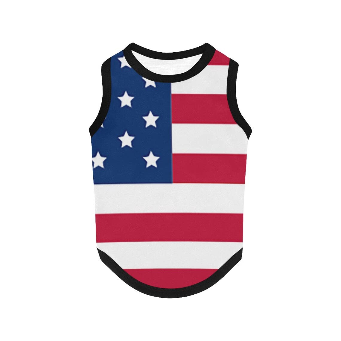 weokwock 4th of July dog vest front view with American flag design and breathable fabric