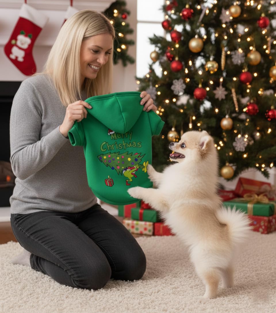 WEORGANIZE Christmas hoodie size-chart guide for Chihuahua and teacup breeds