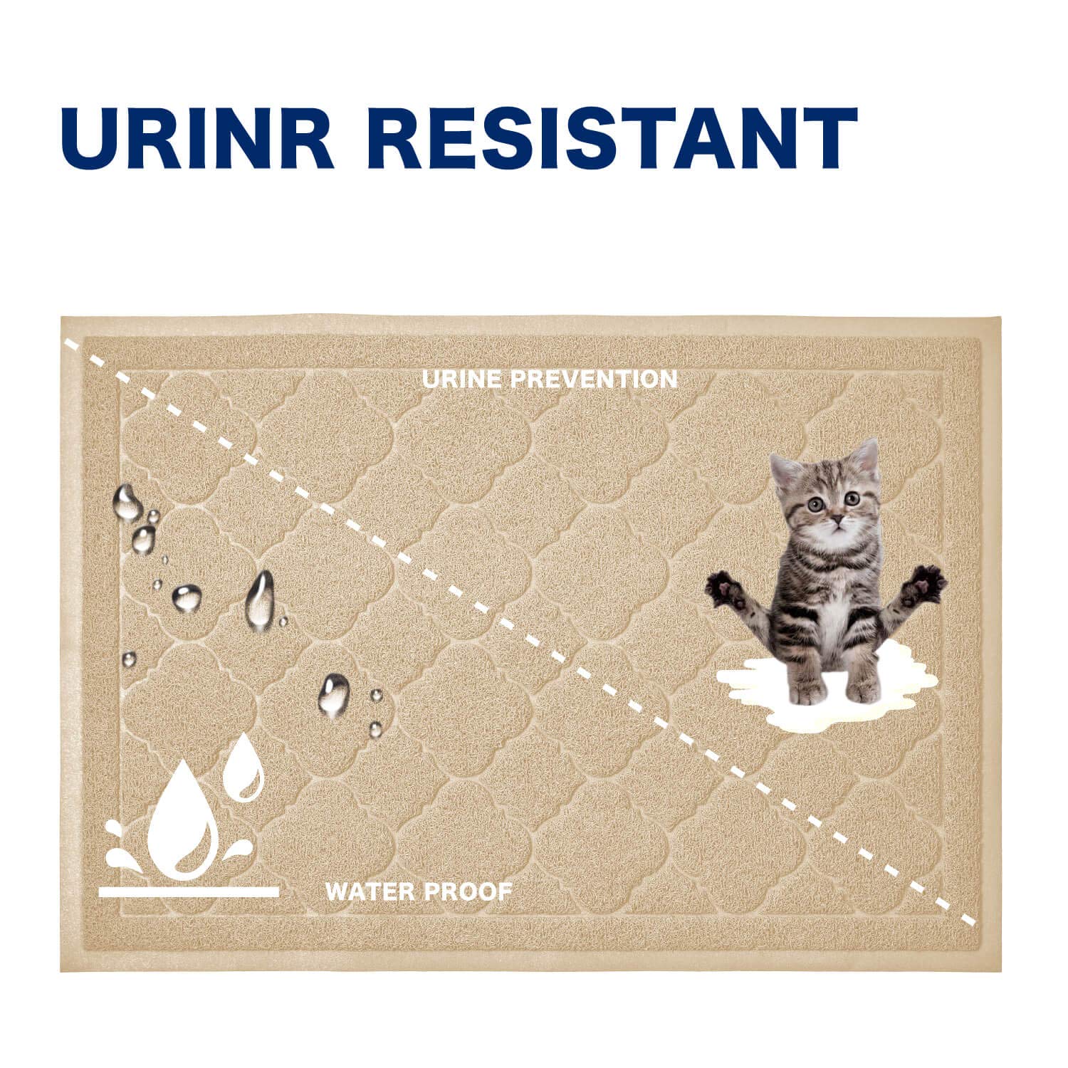 WePet cat litter mat beige XXL easy-clean surface supports quick maintenance