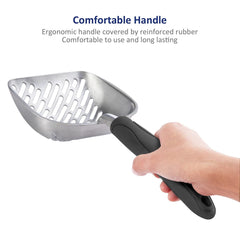 WePet litter scoop wide-mouth deep design covers more litter per scoop.